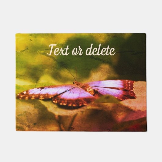 Blue Butterfly Natuur Abstract, speciaal aangepast Deurmat (Voorkant)