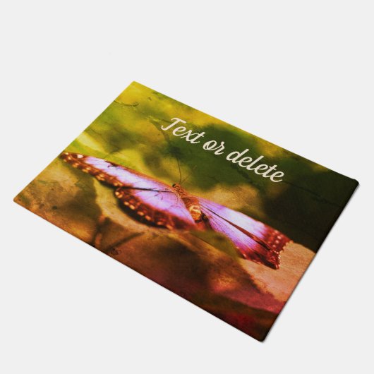 Blue Butterfly Natuur Abstract, speciaal aangepast Deurmat (Schuin)