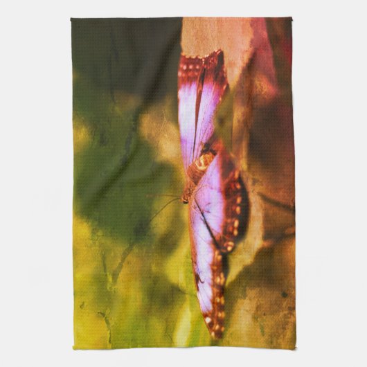 Blue Butterfly Natuur Abstract Theedoek (Verticaal)