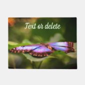 Blue Butterfly Natuur Sluiten Gepersonaliseerd Deurmat (Voorkant)