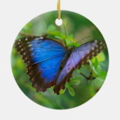 Blue Butterfly-Ornament Keramisch Ornament (Achterkant)