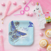Blue Butterfly Papieren Bordje (Feest)