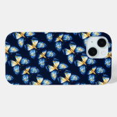 Blue Butterfly Patroon Case-Mate iPhone Case (Achterkant (horizontaal))