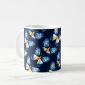 Blue Butterfly Patroon Koffiemok (Voorkant links)