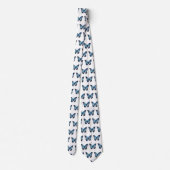 Blue Butterfly Patroon Stropdas (Achterkant)