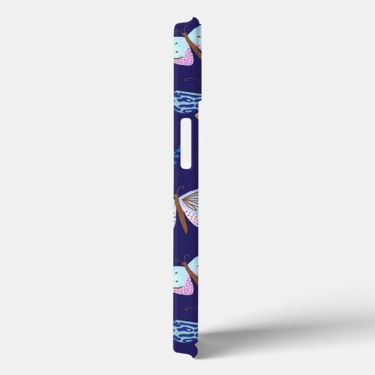 Blue Butterfly Patroon Telefoonhoes Case-Mate iPhone Case (Achterkant / Rechts)