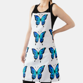 Blue Butterfly Pattern Keuken Schort
