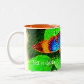 Blue Butterfly Pencil Speciaal gepersonaliseerd Tweekleurige Koffiemok (Links)