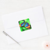Blue Butterfly Pencil Speciaal gepersonaliseerd Vierkante Sticker (Envelop)