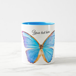BLUE-BUTTERFLY personaliseren Tweekleurige Koffiemok