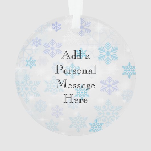 Blue Butterfly Persoonlijke Boodschap Kerst Keepsa Ornament (achterkant)