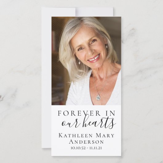 Blue Butterfly Photo Funeral Bedankkaart (Achterkant)