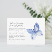 Blue Butterfly Photo Sympathy Begrafenismonument Bedankkaart (Staand voorkant)