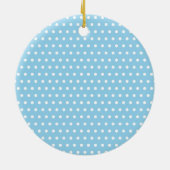 Blue Butterfly Polka Dot Persoonlijk kerstfeest Keramisch Ornament (Achterkant)