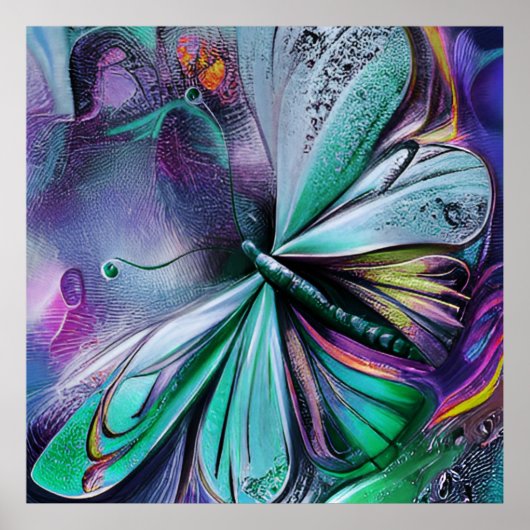 Blue Butterfly Poster (Voorkant)
