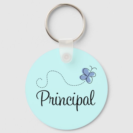Blue Butterfly Principal Gift Sleutelhanger (Voorkant)