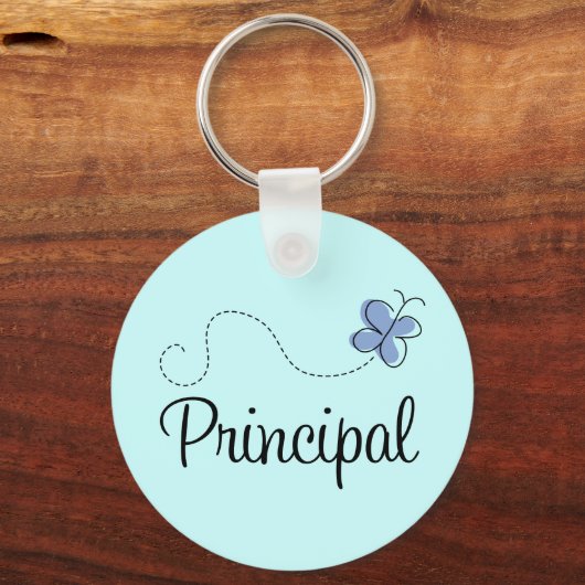 Blue Butterfly Principal Gift Sleutelhanger (Voorkant)