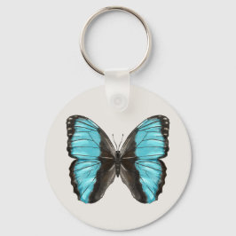 Blue Butterfly QR Code Sleutelhanger