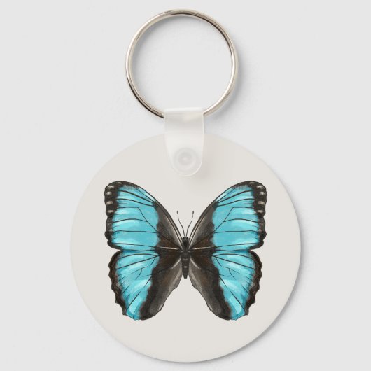 Blue Butterfly QR Code Sleutelhanger (Voorkant)