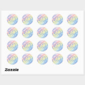 Blue Butterfly Rainbow Waterverf Art Custom Ronde Sticker (Vel)