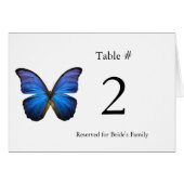 Blue Butterfly Reception Table Number (Voorkant Horizontaal)