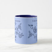 Blue Butterfly Reminder Mug Mok (Midden)