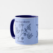Blue Butterfly Reminder Mug Mok (Voorkant links)