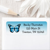 Blue Butterfly Return Address Label (Insitu)