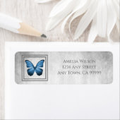 Blue Butterfly Return Address Label (Insitu)