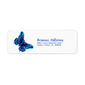 Blue Butterfly Return Address Label (Voorkant)