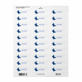 Blue Butterfly Return Address Label (Full Sheet)