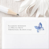 Blue Butterfly Return Address Label (Insitu)