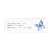 Blue Butterfly Return Address Label (Voorkant)