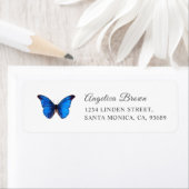 Blue Butterfly Return Address Label (Insitu)