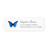 Blue Butterfly Return Address Label (Voorkant)