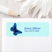 Blue Butterfly Return Address Label (Insitu)