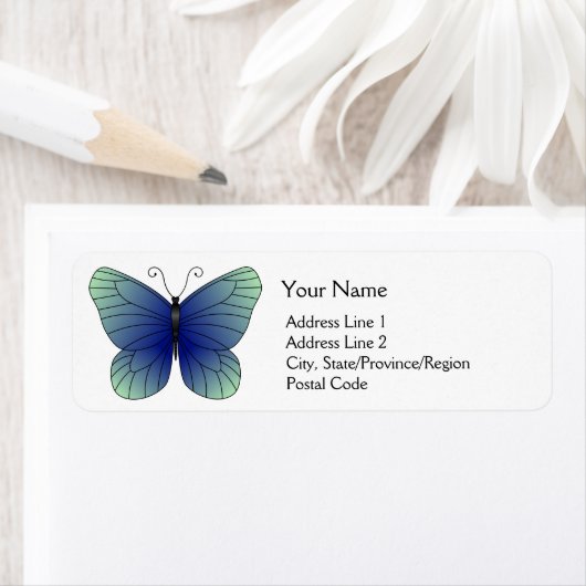 Blue Butterfly Return Address Labels (Insitu)