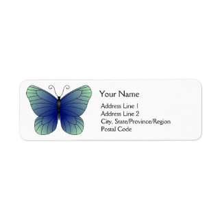 Blue Butterfly Return Address Labels