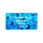 Blue Butterfly Return Address Labels (Voorkant)