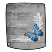 Blue Butterfly Rustic - Aangepaste rugzak Rugtassen (Verwijderbaar gezicht)