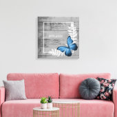 Blue Butterfly Rustic Canvas Afdruk (Insitu (Woonkamer))