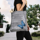 Blue Butterfly Rustic Canvas tas op maat