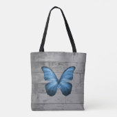 Blue Butterfly Rustic Canvas tas op maat (Achterkant)