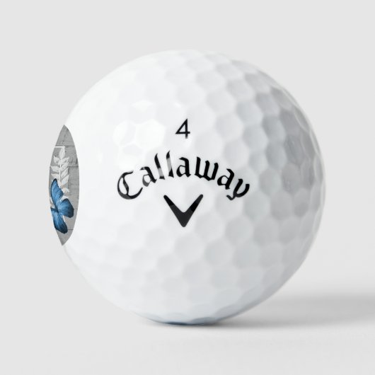 Blue Butterfly Rustic Golf Balls Golfballen (Logo)