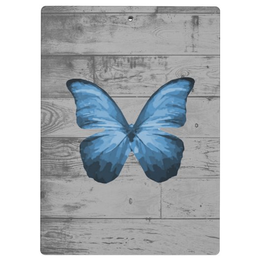 Blue Butterfly Rustic-klembord Klembord (Achterkant)