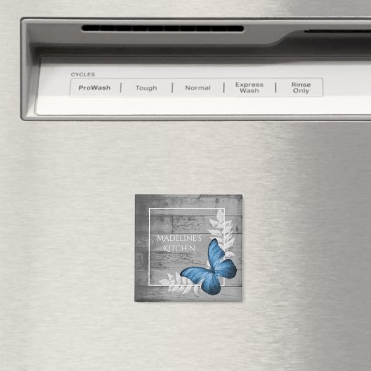 Blue Butterfly Rustic Magnet (Insitu (Vaatwasser))