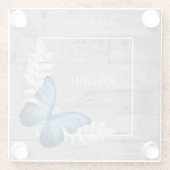 Blue Butterfly Rustic Onderzetter van speciaal gla (Achterkant)