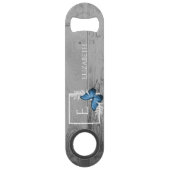 Blue Butterfly Rustic Personal Bar Key Speed Flessenopener (Voorkant)