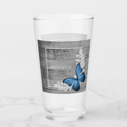 Blue Butterfly Rustic, speciaal glas (Voorkant)