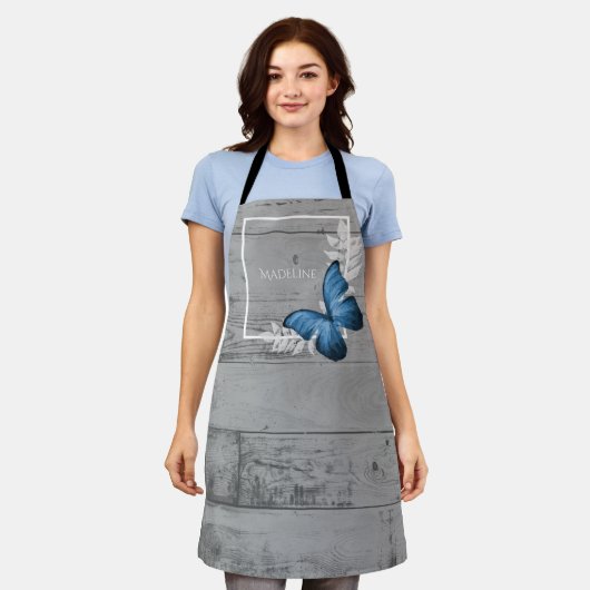 Blue Butterfly Rustic, speciaal Schort (Gedragen)